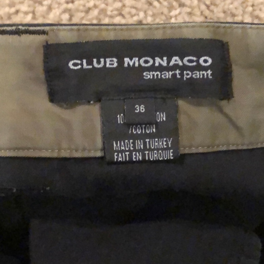 Men’s Club Monaco Black Smart Pant Chino 36x32 - Picture 2 of 3